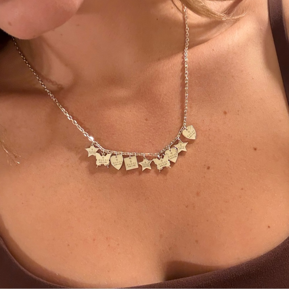 Gucci Silver Multi-Charm Necklace